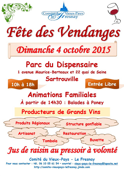 Fête des vendanges de Sartrouville, le 4 octobre 2015, parc du dispensaire