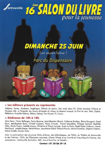 Flyer du Salon du livre de Sartrouville 2017