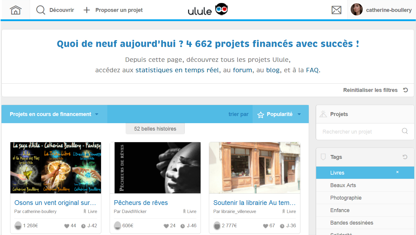 Premier projet en popularité sur Ulule à J+5
