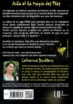 Quatrième de couverture du Livre de fantasy papier Aila et la Magie des Fées pour le Salon du livre de Sartrouville 2012